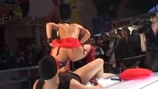 Porn on stage stripper gets hard-core boned on stage