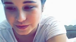 Hot redhead teen Dulce Maria jerks off her horny cunt, moans and cums sweetly