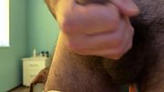 Hairy Bear Earl Smile Huge Cumshot Fountain Solo in the Bedroom