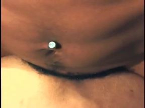 Man with belly button jewel fucks man in the ass