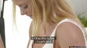 Redhead Teen Gals Lick and Kiss Each Other's Big Tits