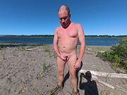 Jerkin off at the river