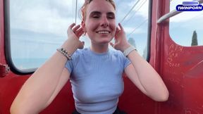 Risking It All: Public Elevation Blowjob And Fast Home Sex