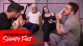 Gym girls Nara and Kiffa punish Hex and Pine with sweaty feet worship (1080p EN-sub) Foot Domination - Foot Smelling - Sock Smell - Foot Worship - Foot Fetish