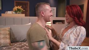 Horny TS gives her latest guest a passionate blowjob