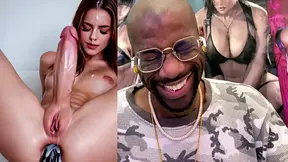 Petite ebony barely-legal rides dildo and gets facial cum on her pretty face