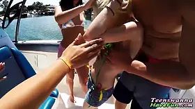 Nubiles sperm interchange at party