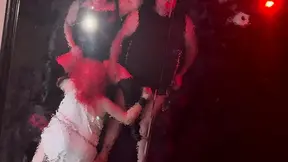Mature BBW Marie pleases her vampire owners in the dominatrix room