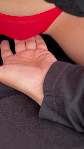 We're on the Bike and You Can't Resist Touching My Tiny Red Panties. New Video on My Profile!