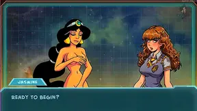 Hermione & Princess Jasmine Dance for Akabur's Alien Girls Cam Show