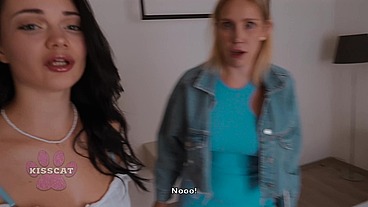 Accident Cum Inside while Two Step Sisters Share Room with Step Brother - Kisscat x Foxy Dreams