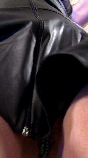 Alicia has Pearl Thongs &amp; Leather Dress for Striptease Dance   Clip 1