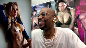 tasty big breast white blonde japanese sailor transgender girl masturbating and cumming all over herself, ai generated