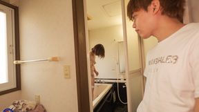 ”Horny Japanese MILF gets a creampie after fucking her stepson”