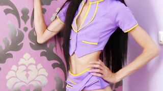 Asian Transgender Babe Shows Off Pink Ass While Masturbating