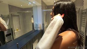 Sexy Latina Tied up and Cleave Gagged Wearing Latex and High Heels!