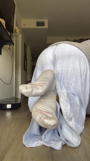 Punishing a dirty foot addicted cheater with a sweaty sock strip tease 🦶🏽💕