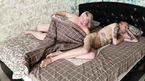 Stepmom MILF gives morning boner a deepthroat BJ