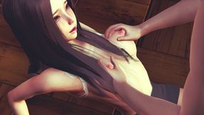 Horny Anime Girl with Big Tits in Stockings - 3D Hentai Animation Featuring Breast Massage and Pussy Licking in Classroom