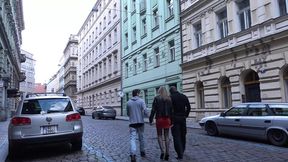 Blonde nubile accepts big black cock in hardcore threesome