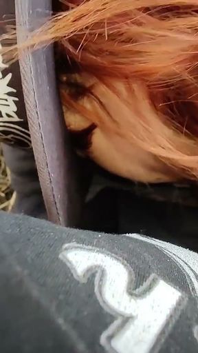I fuck her in the ass at the hotel and cum on her face in public in the park   Clip 1