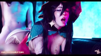 Mona gets fucked raw in Genshin cosplay doggy style creampie