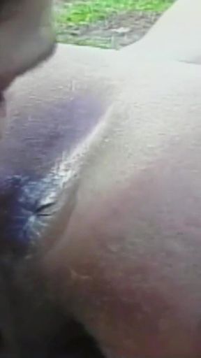 Skinny Guy with Big Tits Latina Tranny Secretly Fucked Anally Outdoors