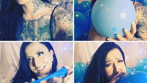 NON-POP 30+ Variety of Blue Balloons Played With!