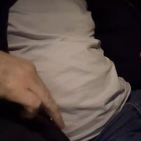 Nipple strokes in the car