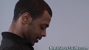 Black guy cums on chest