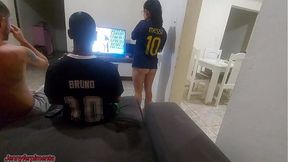 Latina wife loses bet and accepts DP from hubby's friend