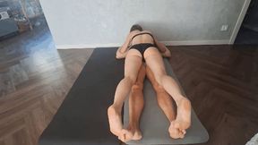 BODY PRESS PIN and sexual actions with full weight (intertwining toes) 5