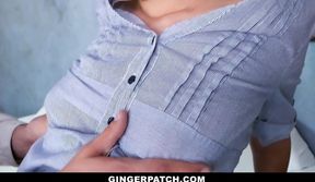 Redhead spinner gets lubed and fucked