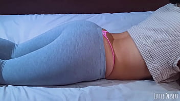 Brunette teen seduces best friend's girlfriend in yoga pants