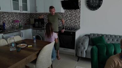 Tattooed wife sucked her boyfriends cock till his cum gushed down her throat