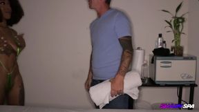 Mena's Naughty Massage Jerk-off