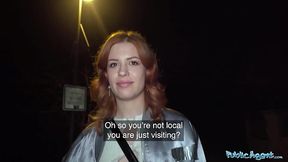 Public Agent Ginger haired babe squirts all over my cock