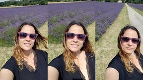 une petite exhib dans un champ de lavande. bonne journee mes loulous bon oui ...