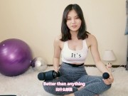 test fascial gun fascial小姐姐开箱评测网红健身按摩仪筋膜枪 污老师炎炎