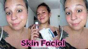 Removing my makeup and cleansing my skin