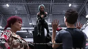 Stranded MILF exposes her enormous tits in outer space