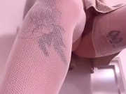 Sizzling Neighbor's Door Fun: Elevator Masturbation with a Squirt Finish!