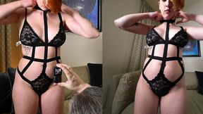 kat models two very sexy lingerie sets for us.