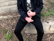 I saw a handsome guy in the parking lot and got very excited. Extreme cumshot