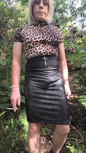 Holly's out smoking and cruising for cock