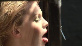 Orgy with horny blonde and brunette submissive sluts and their masked masters