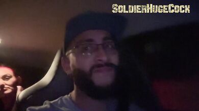 Beautiful lesbians playing in the car and sucking the driver's cock until he cums