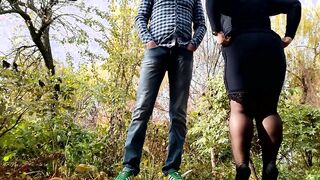 sexy piss stream from passionate mom's tight twat public