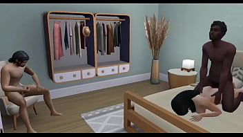 He buries his fat black cock in my ass while they watch - Part 1