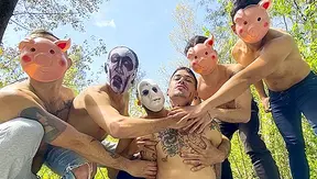 Moonlit Madness: Masked Guys Fuck Hard Outdoors – Steamy Gay Orgy XXL 18+